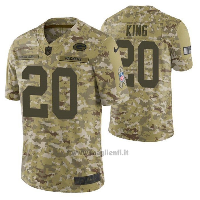 Maglia NFL Limited Green Bay Packers 20 Kevin King 2018 Salute To Service Camuffamento